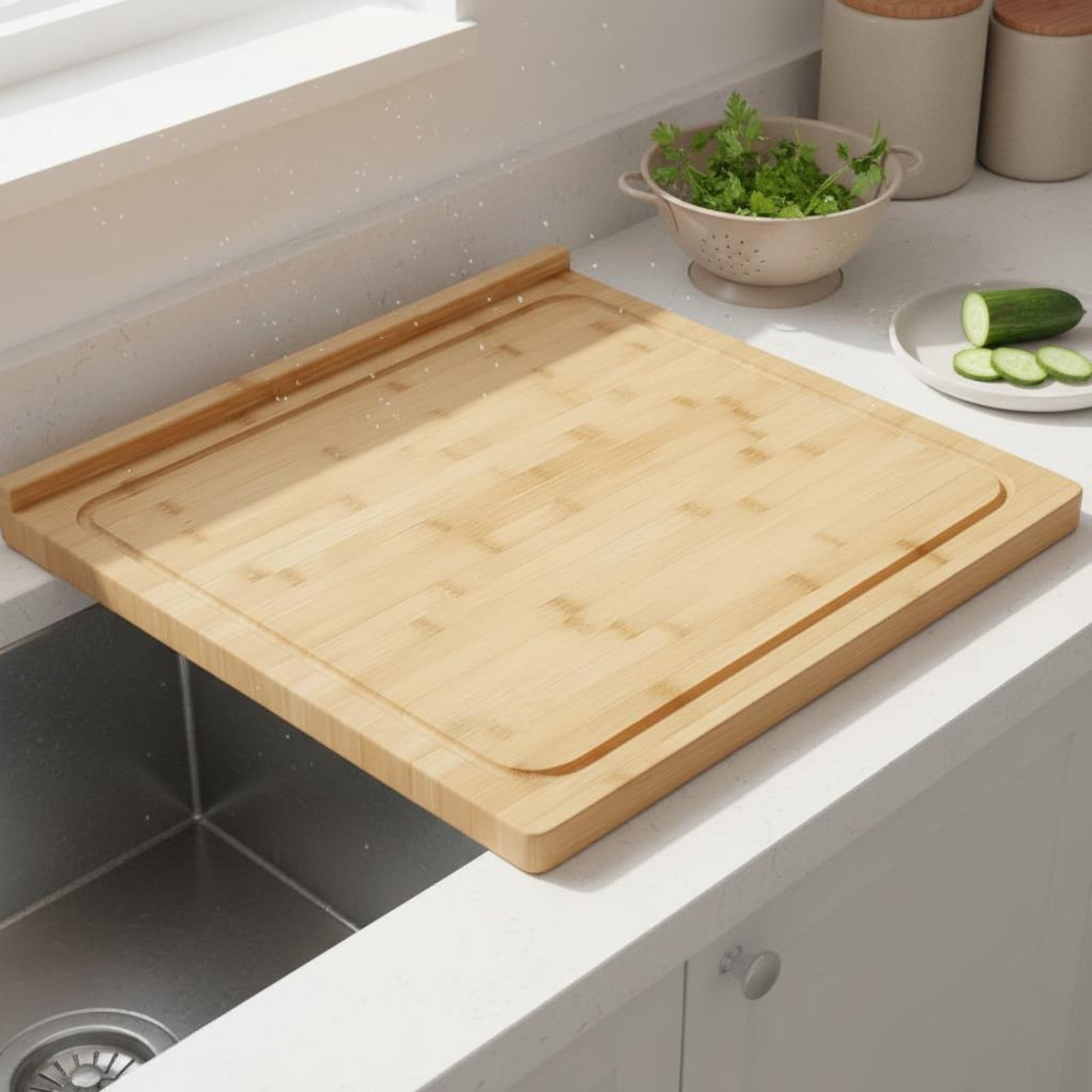 Deska do krojenia nad zlewem,  – Bamboo Cutting Board recenzja i cena